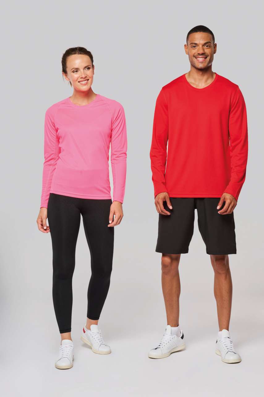 MEN'S LONG-SLEEVED SPORTS T-SHIRT - Red - Additional