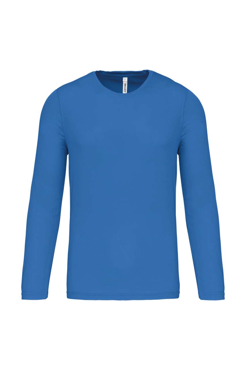 MEN'S LONG-SLEEVED SPORTS T-SHIRT - Aqua Blue - Main