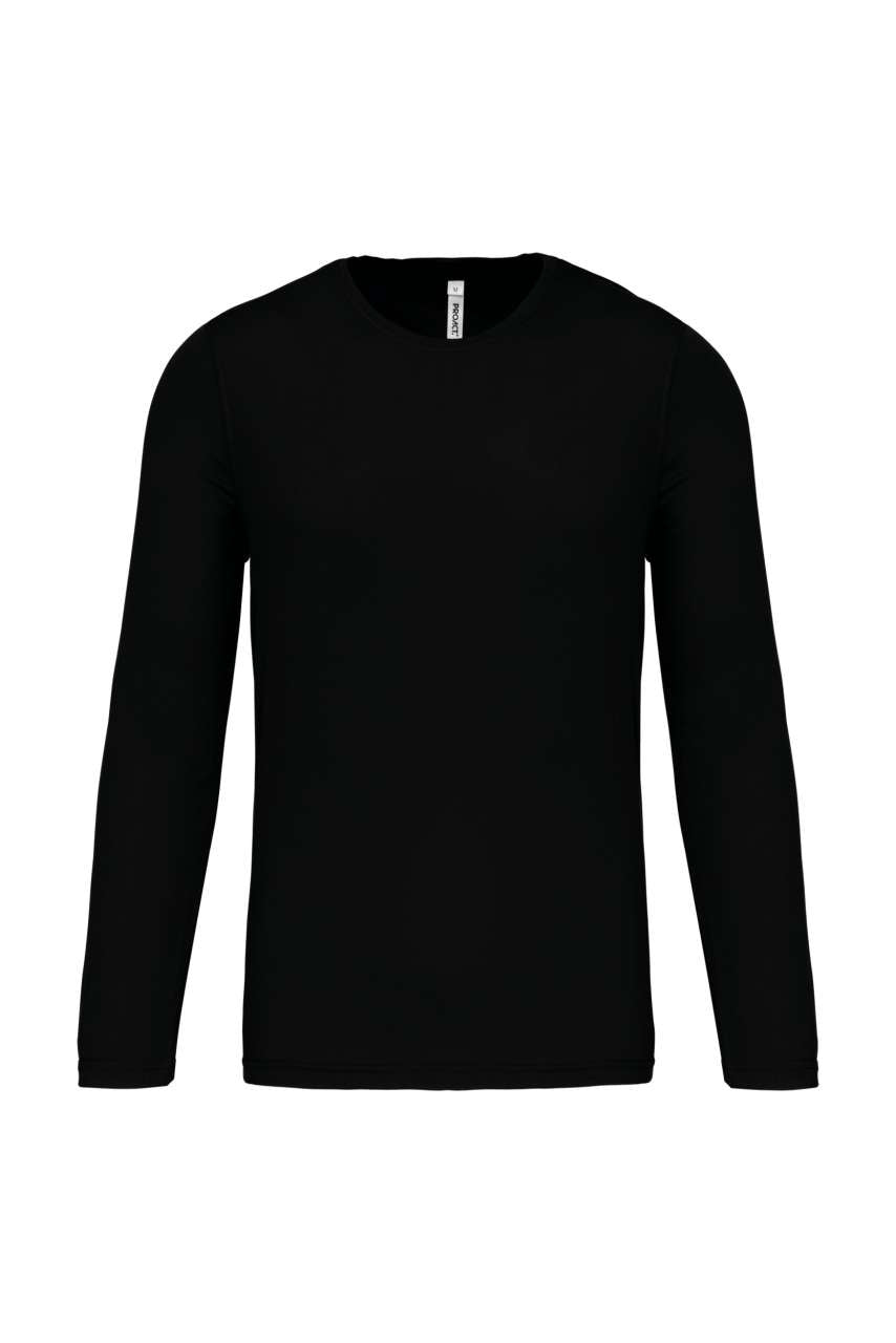 MEN'S LONG-SLEEVED SPORTS T-SHIRT - Black - Main