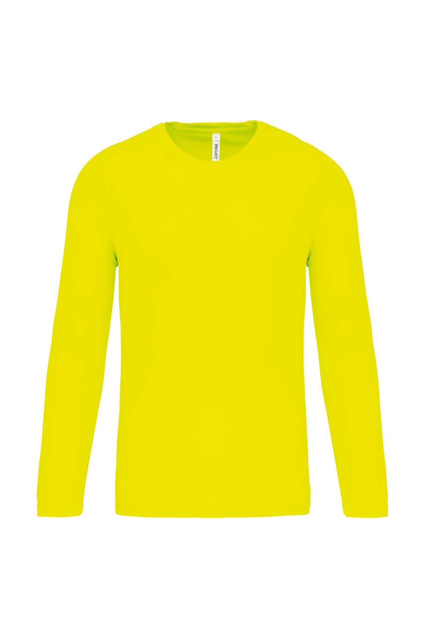 MEN'S LONG-SLEEVED SPORTS T-SHIRT - Fluorescent Yellow - Main