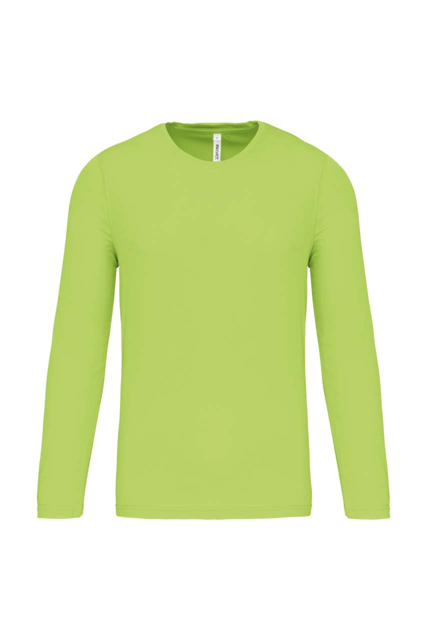 MEN'S LONG-SLEEVED SPORTS T-SHIRT - Lime - Main