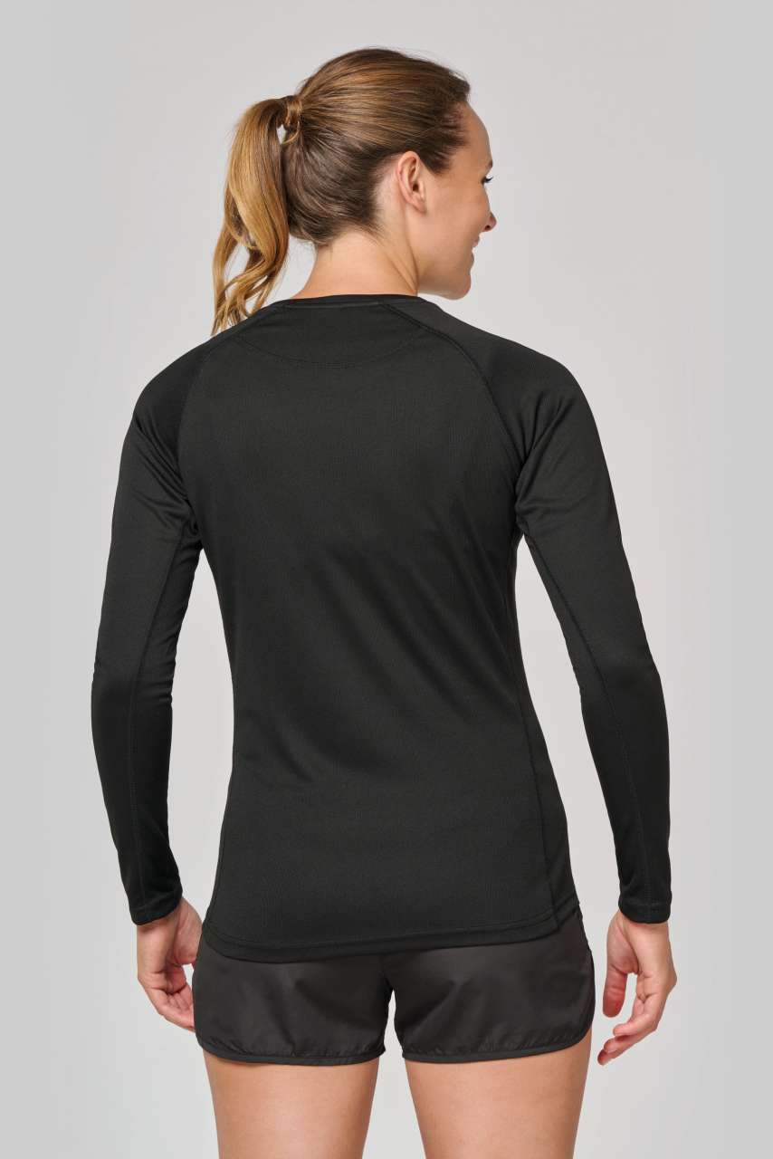 LADIES' LONG-SLEEVED SPORTS T-SHIRT - Fluorescent Pink - Additional