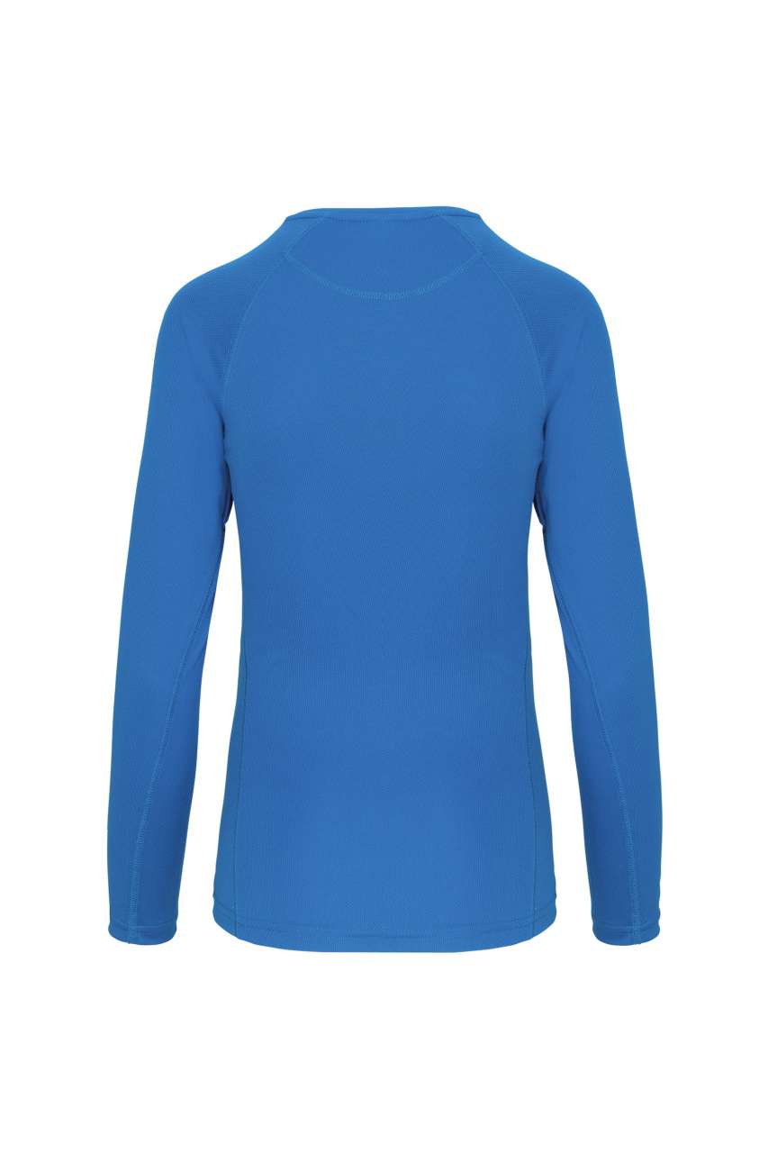 LADIES' LONG-SLEEVED SPORTS T-SHIRT - Aqua Blue - Additional