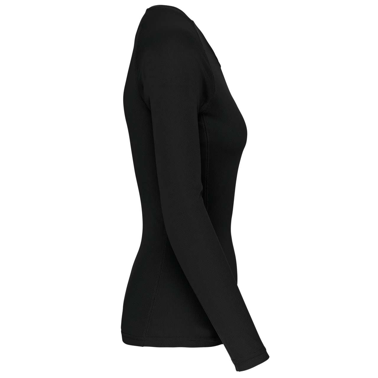 LADIES' LONG-SLEEVED SPORTS T-SHIRT - Black - Additional