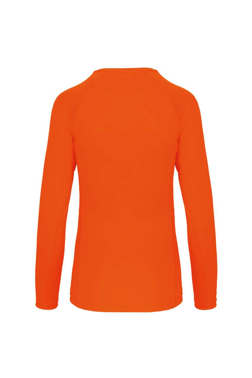 LADIES' LONG-SLEEVED SPORTS T-SHIRT - Fluorescent Orange - Additional