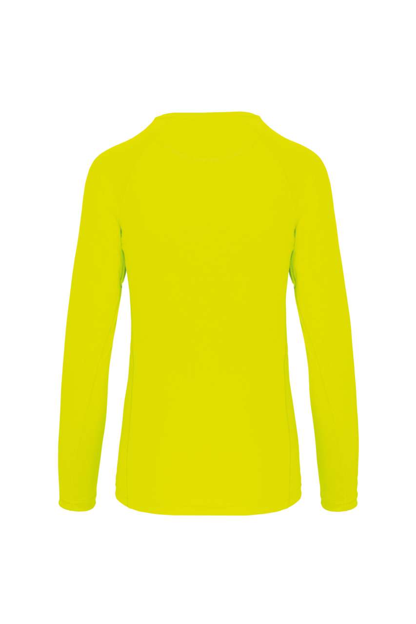 LADIES' LONG-SLEEVED SPORTS T-SHIRT - Fluorescent Yellow - Additional