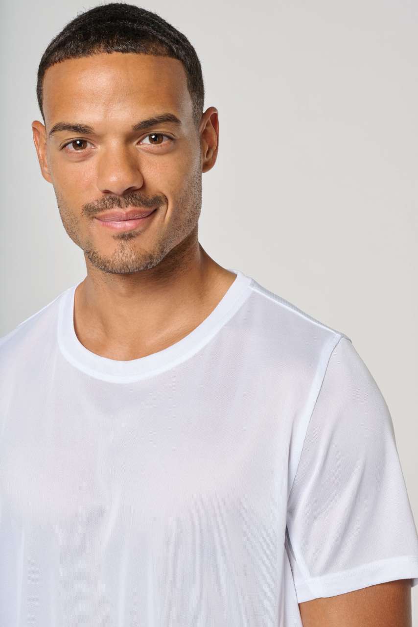 MEN'S SHORT-SLEEVED SPORTS T-SHIRT - White/Silver - Additional