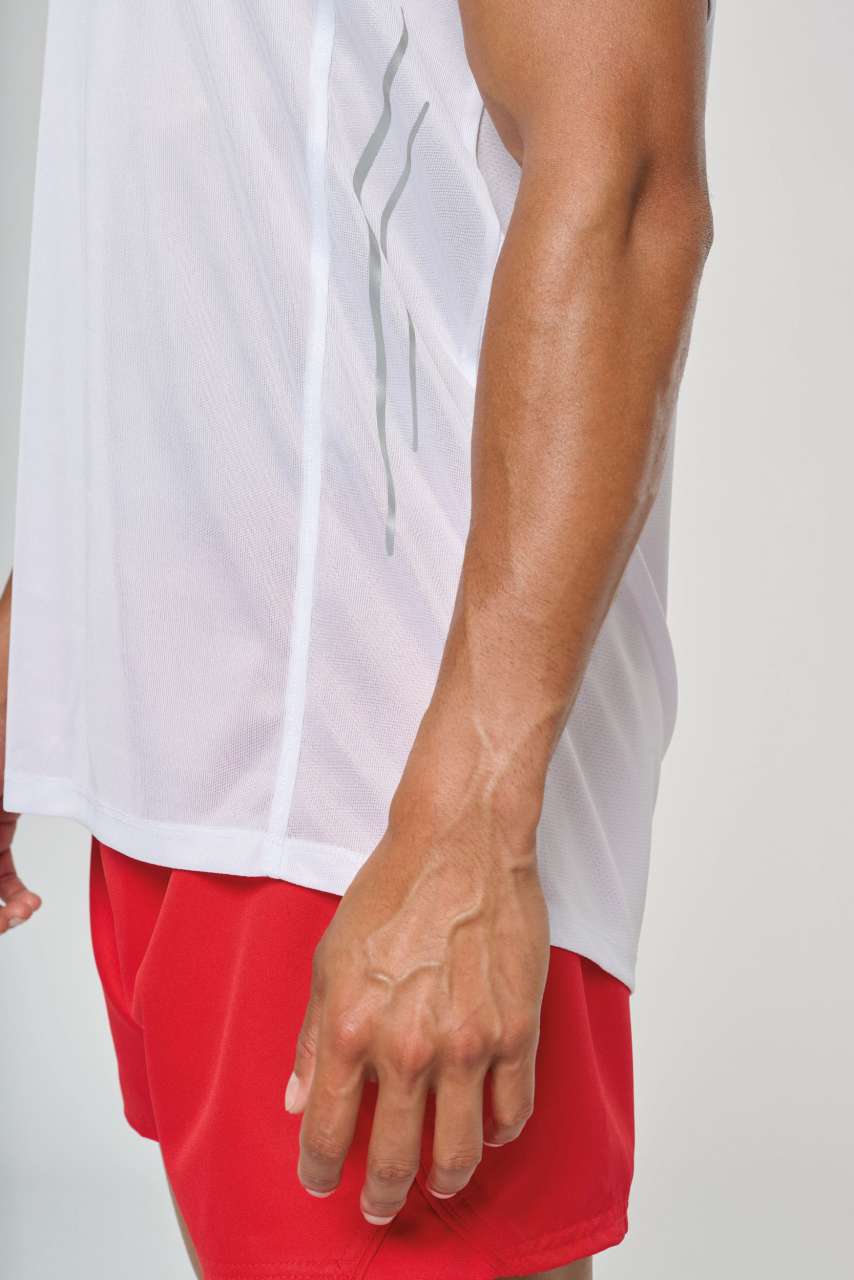 MEN'S SHORT-SLEEVED SPORTS T-SHIRT - White/Silver - Additional