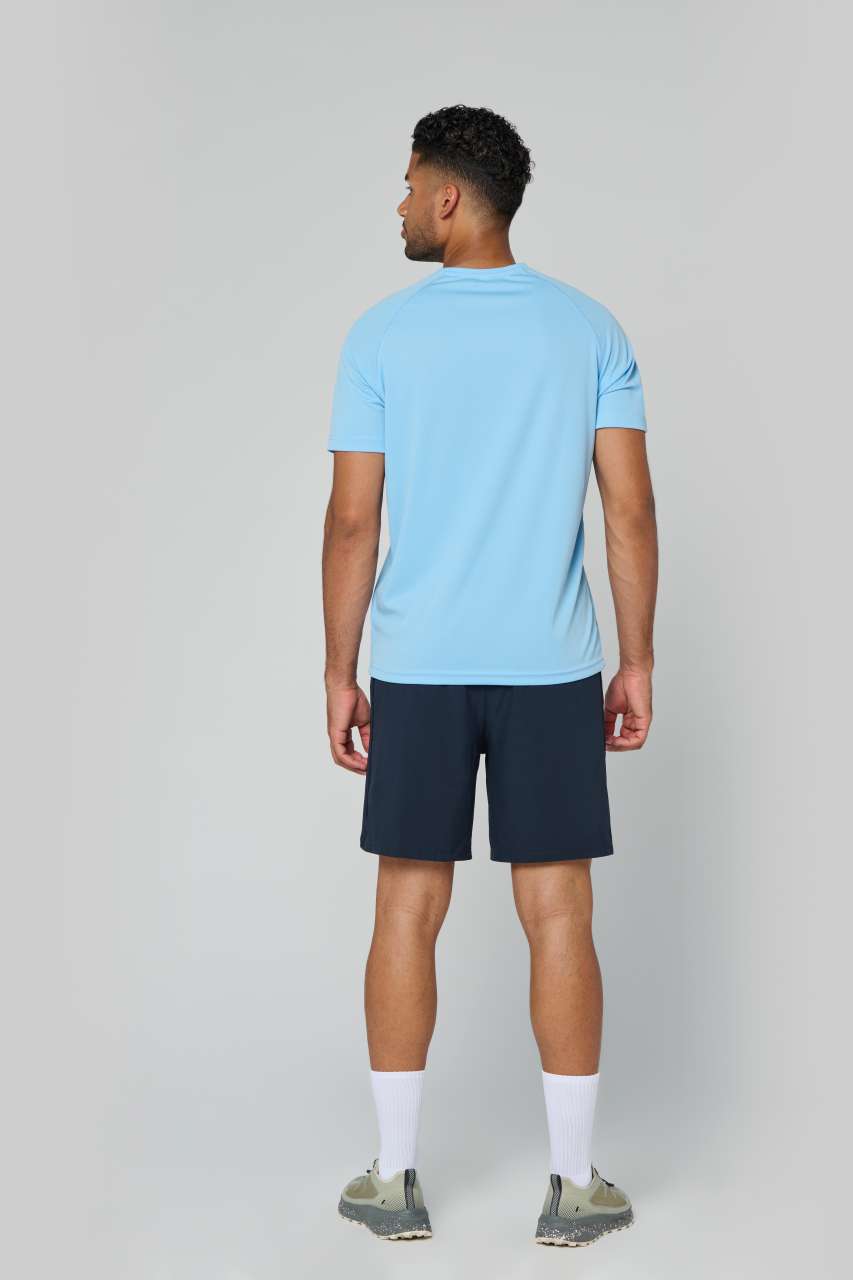 MEN’S V-NECK SHORT SLEEVE SPORTS T-SHIRT - Sky Blue - Additional