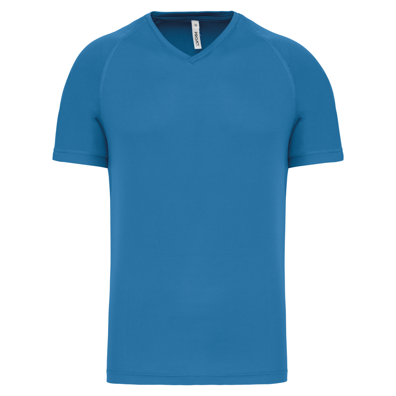 MEN’S V-NECK SHORT SLEEVE SPORTS T-SHIRT - Aqua Blue - Main