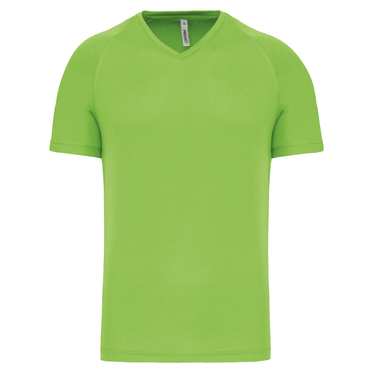 MEN’S V-NECK SHORT SLEEVE SPORTS T-SHIRT - Lime - Main