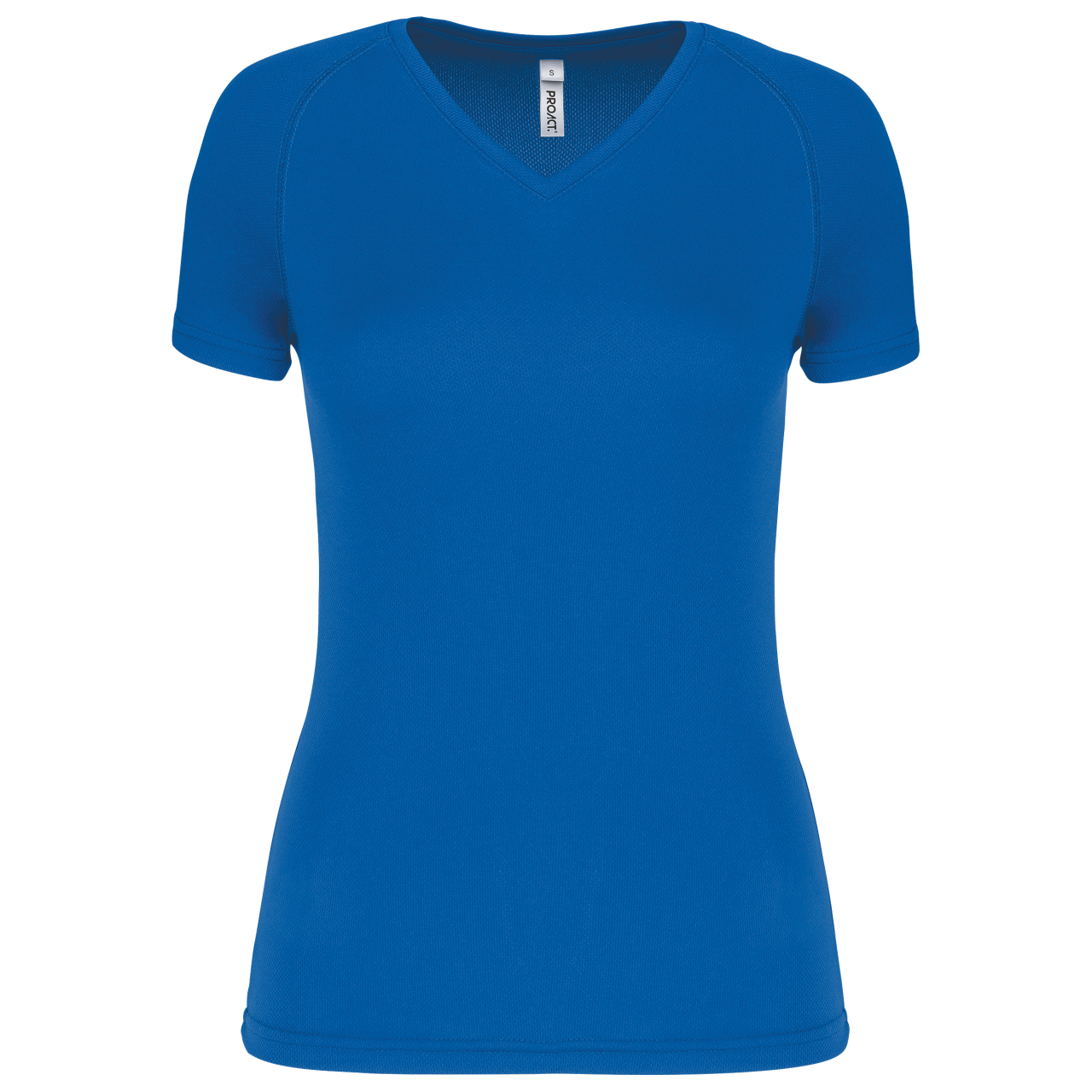 LADIES’ V-NECK SHORT SLEEVE SPORTS T-SHIRT - Aqua Blue - Main