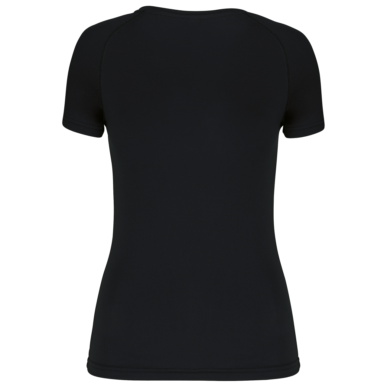 LADIES’ V-NECK SHORT SLEEVE SPORTS T-SHIRT - Black - Additional