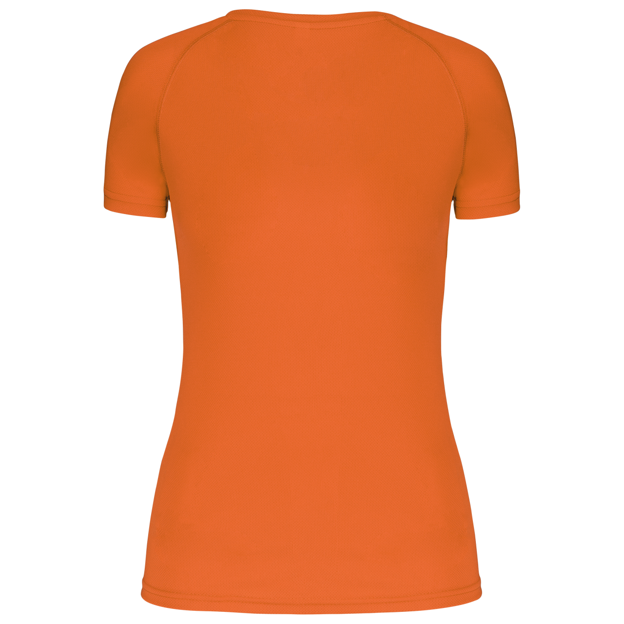 LADIES’ V-NECK SHORT SLEEVE SPORTS T-SHIRT - Fluorescent Orange - Additional
