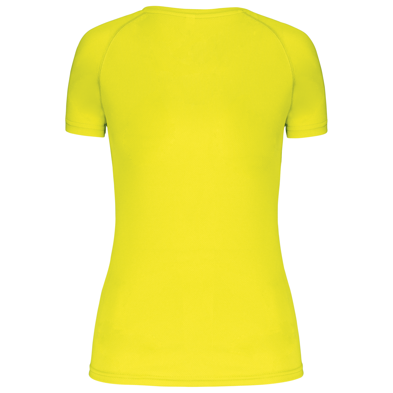 LADIES’ V-NECK SHORT SLEEVE SPORTS T-SHIRT - Fluorescent Yellow - Additional
