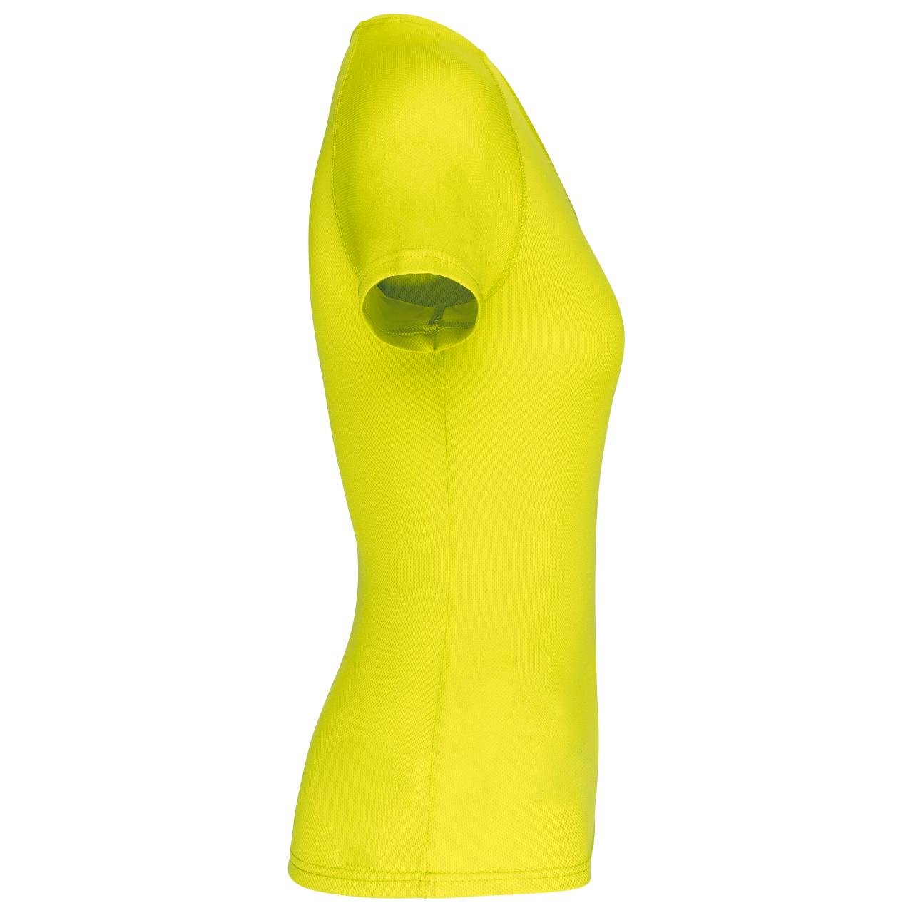 LADIES’ V-NECK SHORT SLEEVE SPORTS T-SHIRT - Fluorescent Yellow - Additional