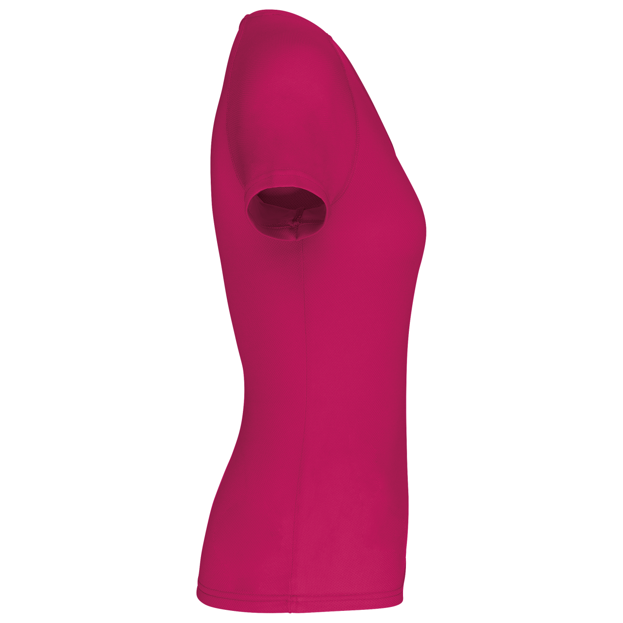 LADIES’ V-NECK SHORT SLEEVE SPORTS T-SHIRT - Fuchsia - Additional