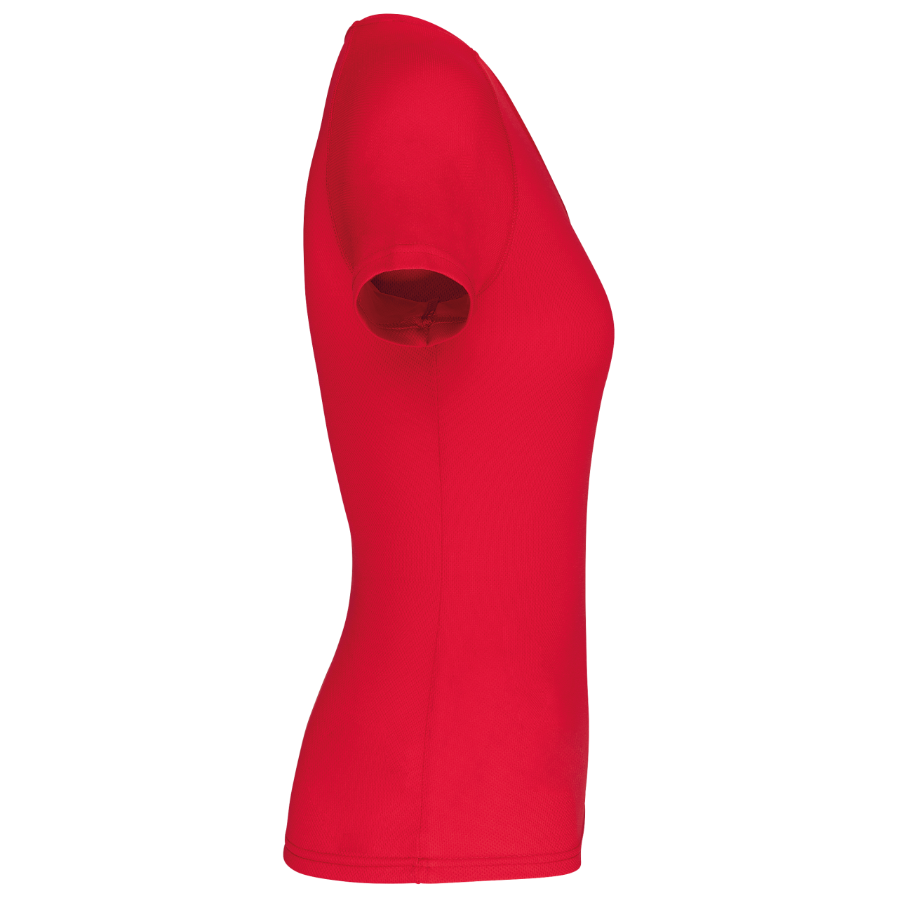LADIES’ V-NECK SHORT SLEEVE SPORTS T-SHIRT - Red - Additional