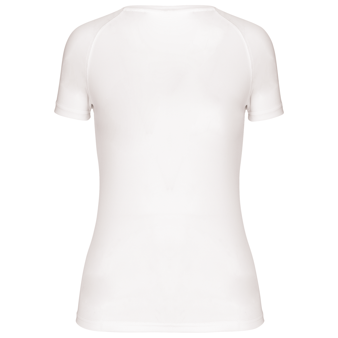LADIES’ V-NECK SHORT SLEEVE SPORTS T-SHIRT - White - Additional