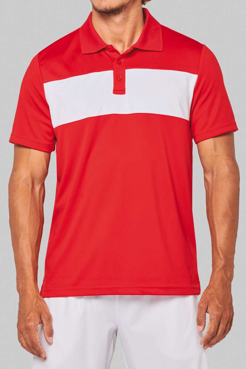 ADULT SHORT-SLEEVED POLO-SHIRT - White/Black - modelimageurl