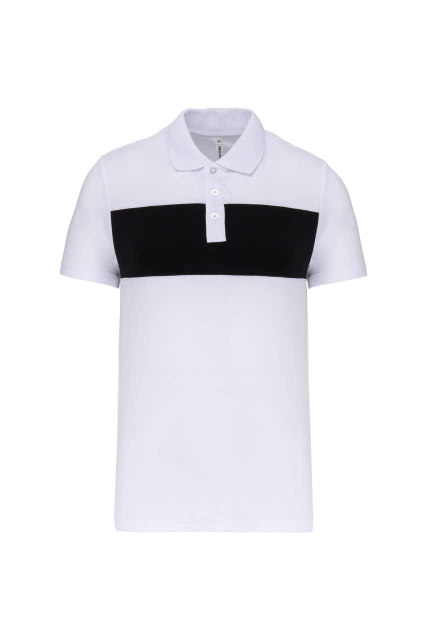 ADULT SHORT-SLEEVED POLO-SHIRT - White/Black - colorimageurl