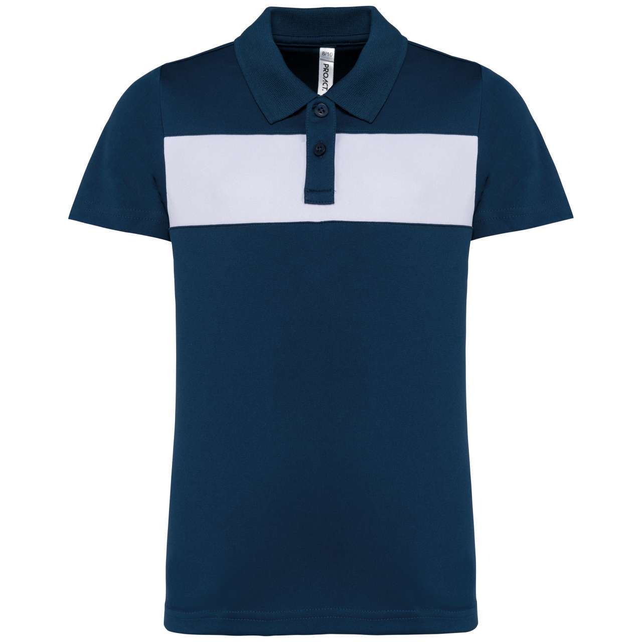 KIDS' SHORT SLEEVE POLO SHIRT - Sporty Navy/White - colorimageurl