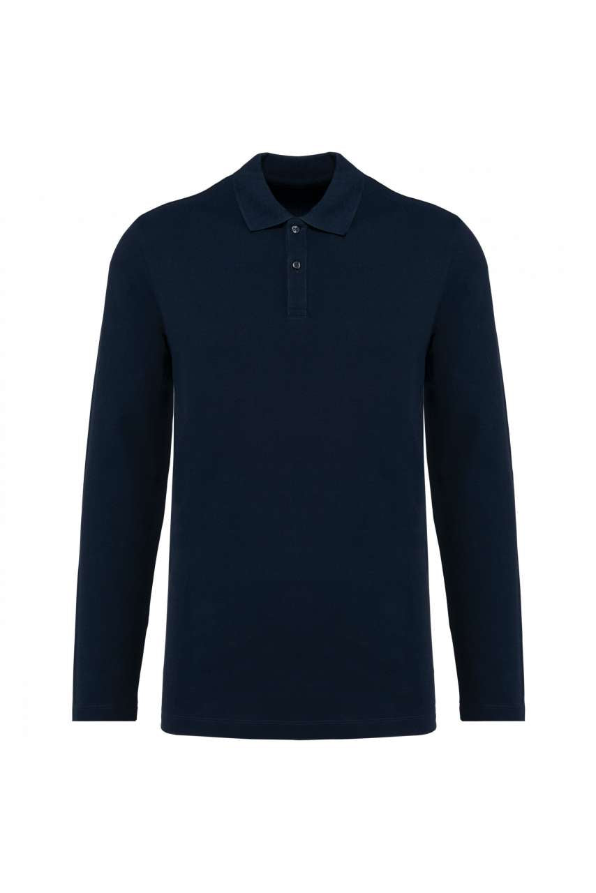 MEN'S LONG-SLEEVED SUPIMA® POLO SHIRT - Deep Navy - colorimageurl