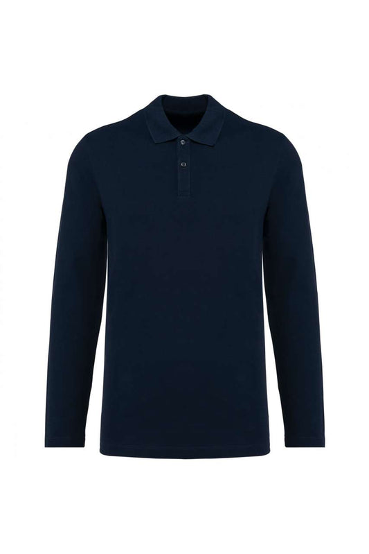 MEN'S LONG-SLEEVED SUPIMA® POLO SHIRT - Deep Navy - colorimageurl