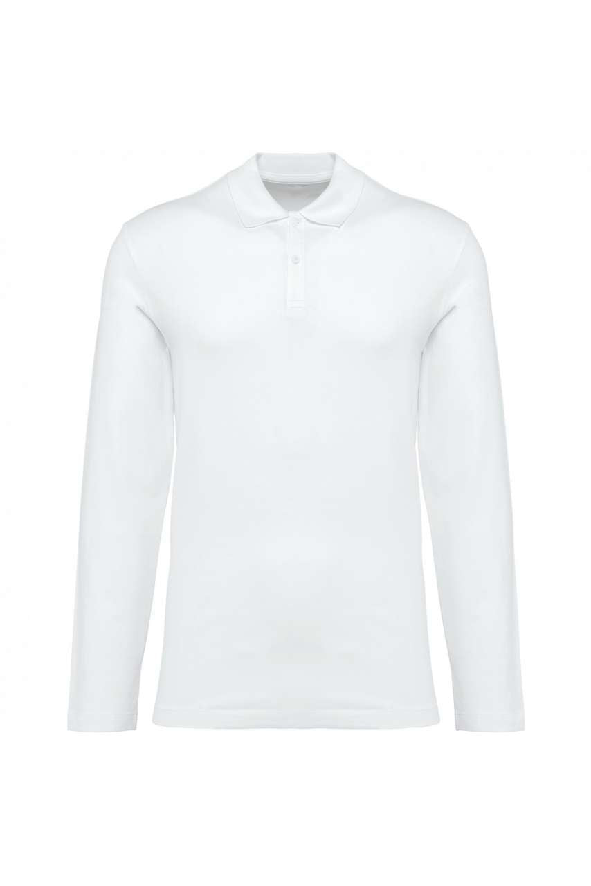 MEN'S LONG-SLEEVED SUPIMA® POLO SHIRT - White - colorimageurl