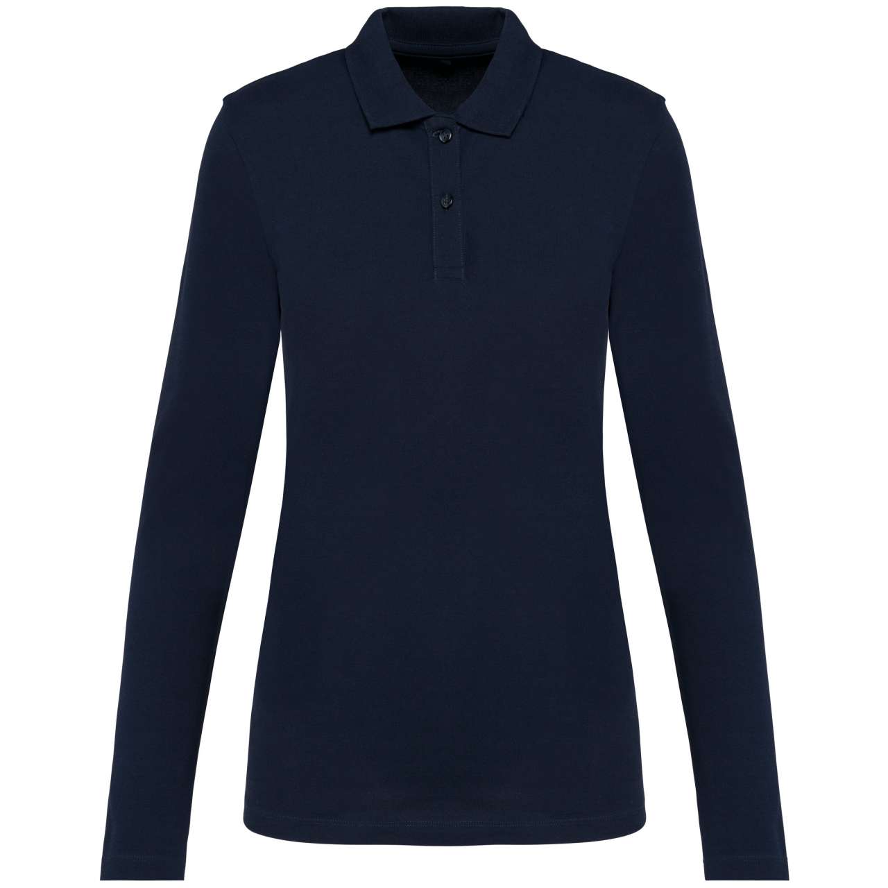 LADIES' LONG-SLEEVED SUPIMA® POLO SHIRT - Deep Navy - colorimageurl