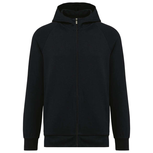 MEN'S ZIPPED HOODIE - Black - colorimageurl