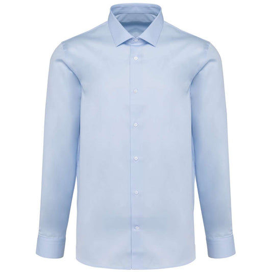 MEN'S LONG-SLEEVED TWILL SHIRT - Essential Light Blue - colorimageurl