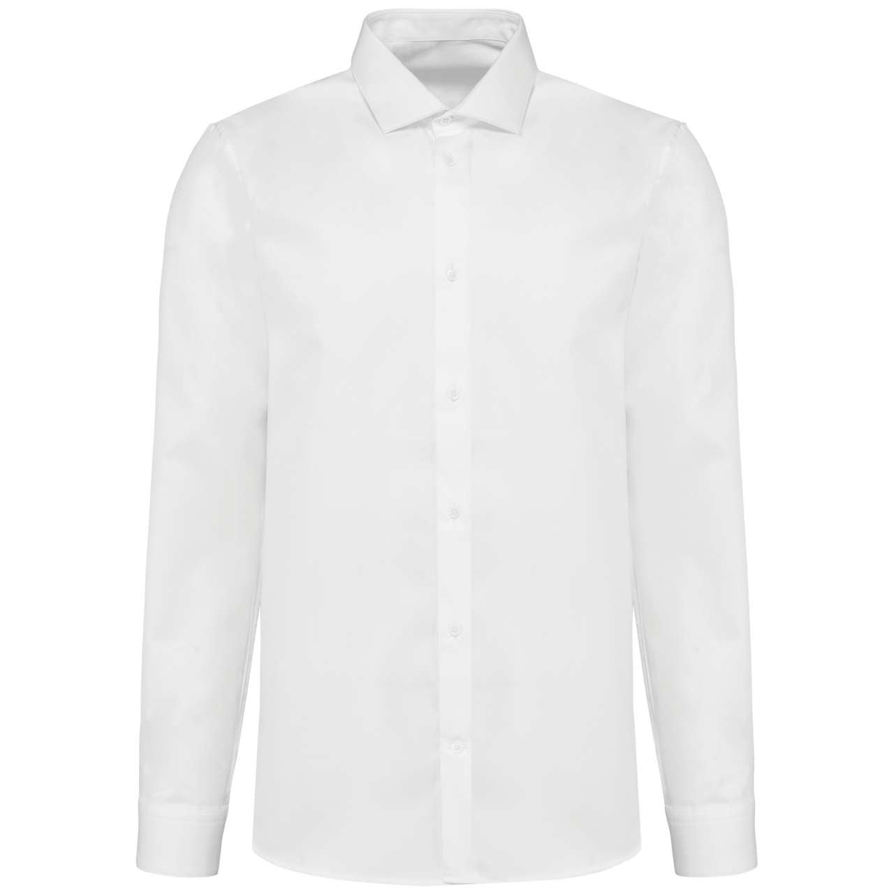 MEN'S LONG-SLEEVED TWILL SHIRT - White - colorimageurl
