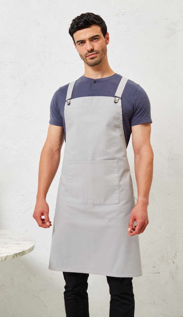 CROSS BACK ’BARISTA’ BIB APRON - Khaki - Model