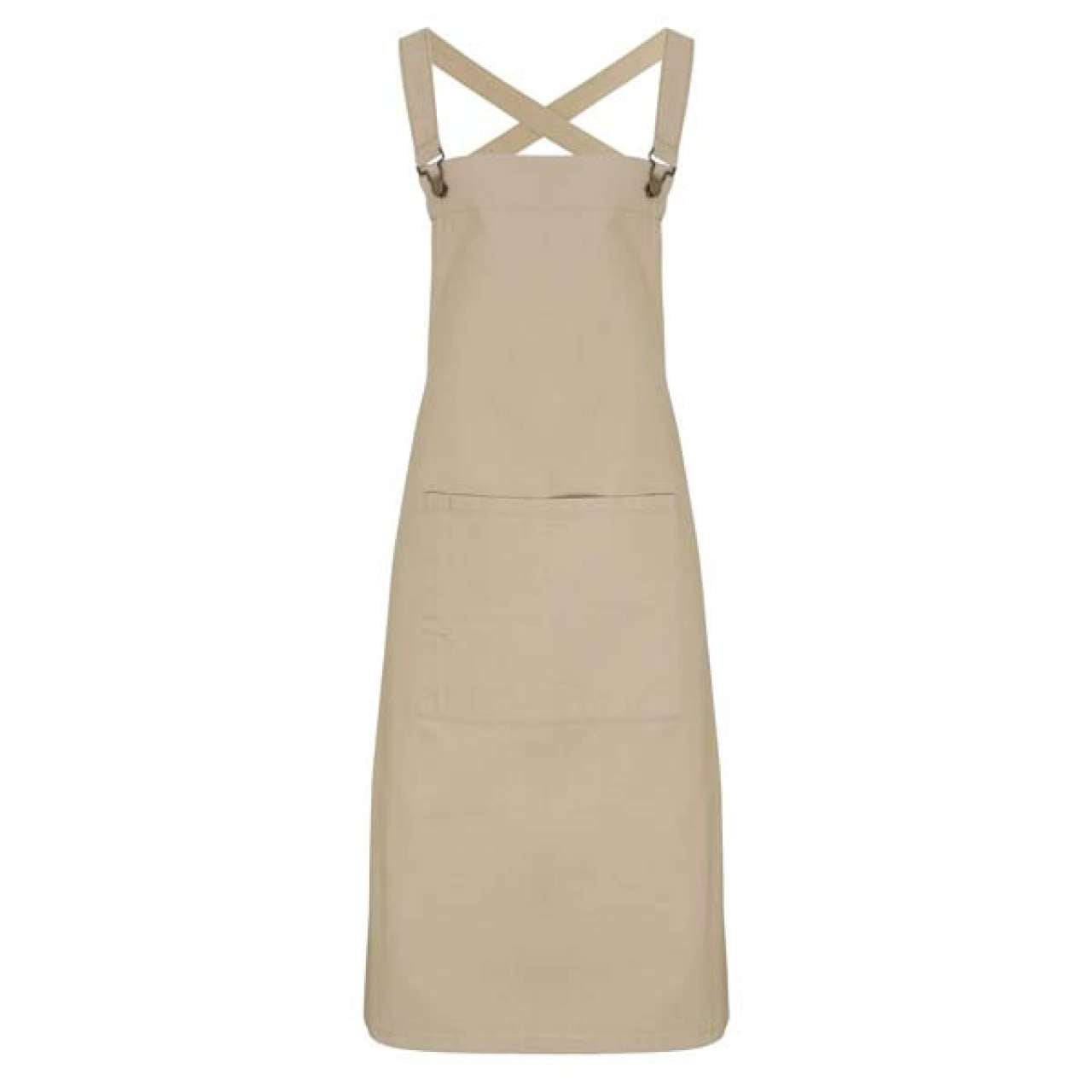 CROSS BACK ’BARISTA’ BIB APRON - Khaki - Main