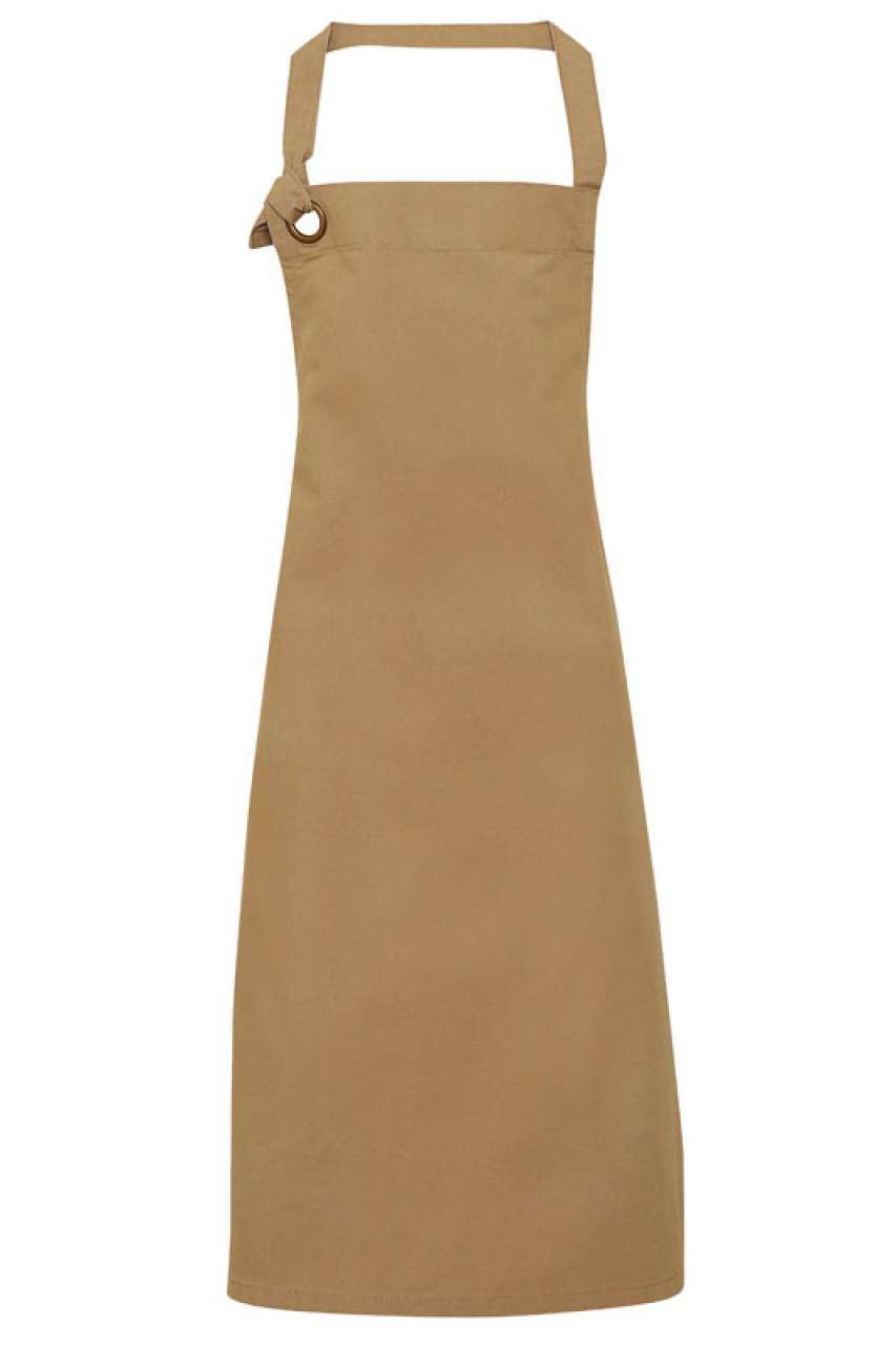 'CALIBRE' HEAVY COTTON CANVAS BIB APRON - Khaki - Main