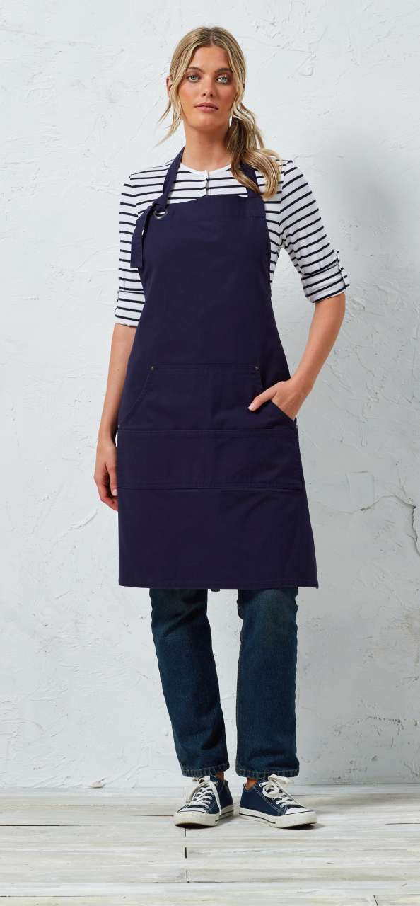 'CALIBRE' HEAVY COTTON CANVAS POCKET APRON - Black - Model