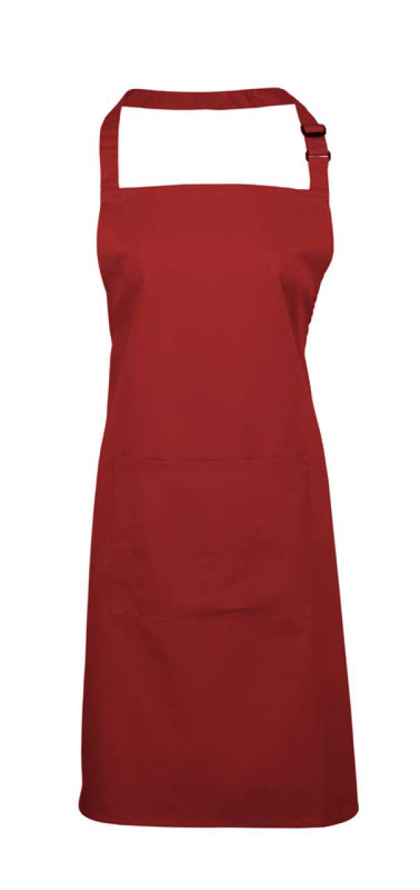 'COLOURS COLLECTION’ BIB APRON WITH POCKET - Red - Main