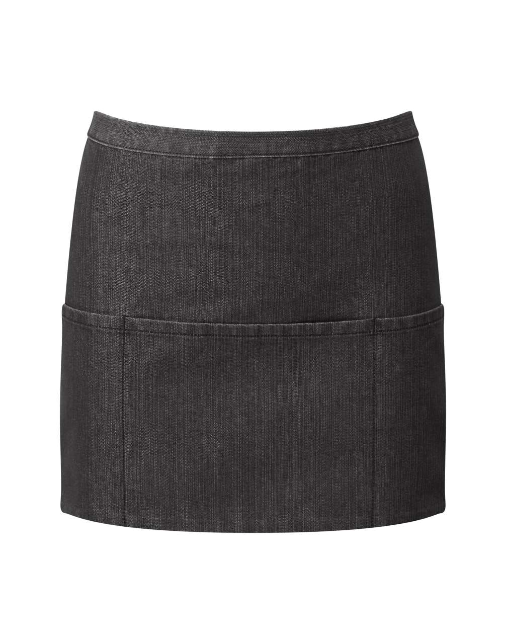 'COLOURS COLLECTION’ THREE POCKET APRON - Black Denim - Main