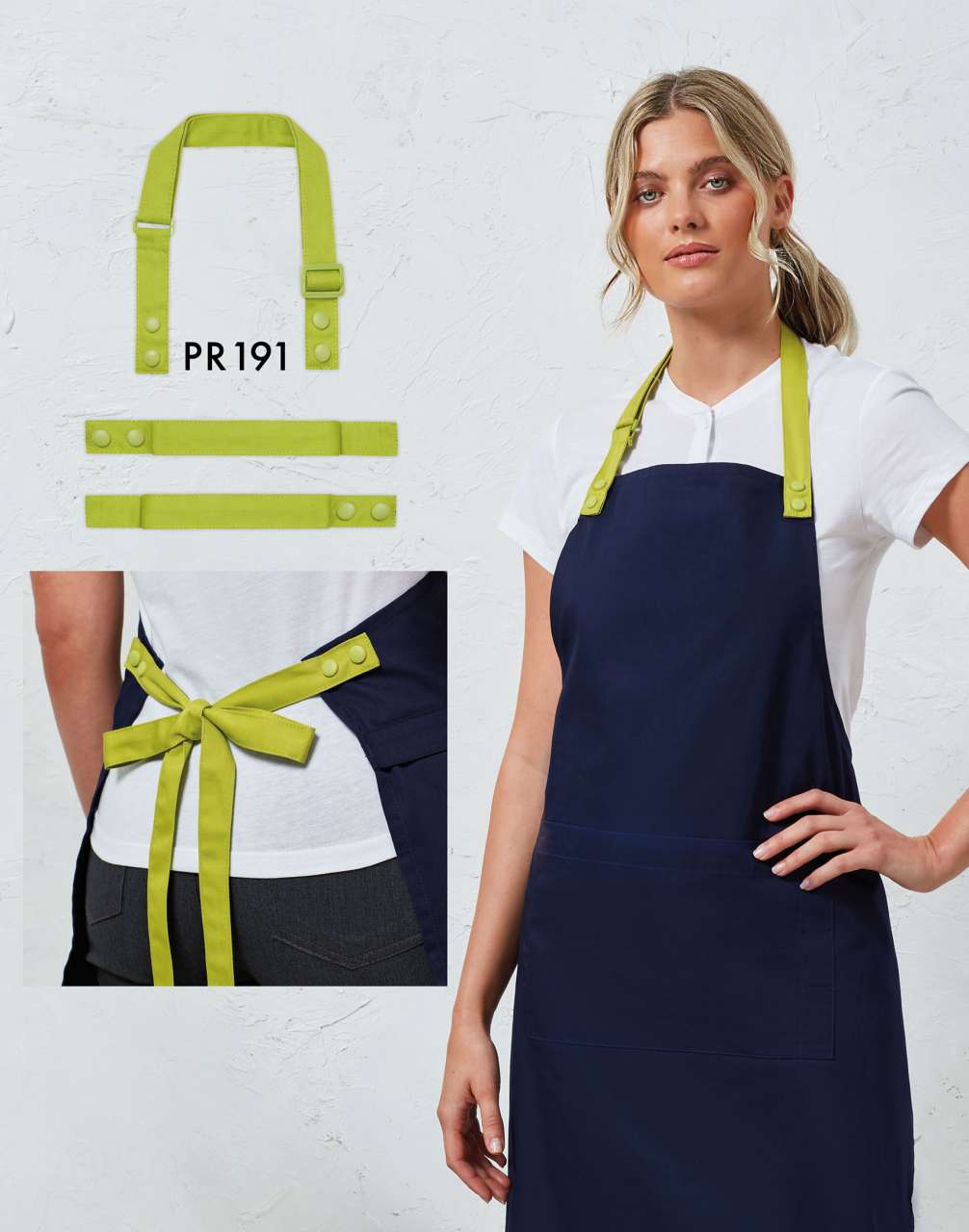 'COLOURS ' SWAP & POP APRON - STRAP - Turquoise