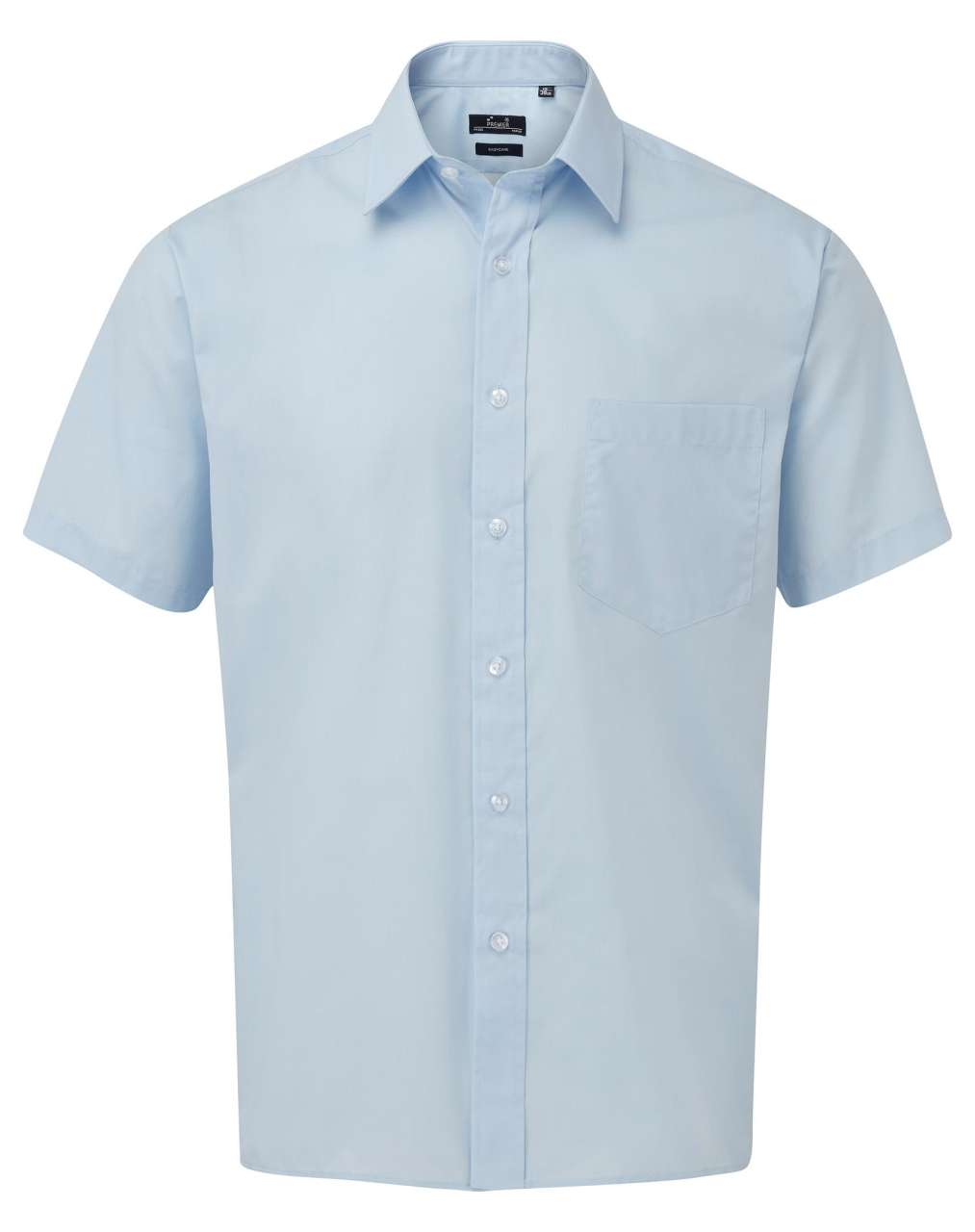 MEN'S SHORT SLEEVE POPLIN SHIRT - Light Blue - Main