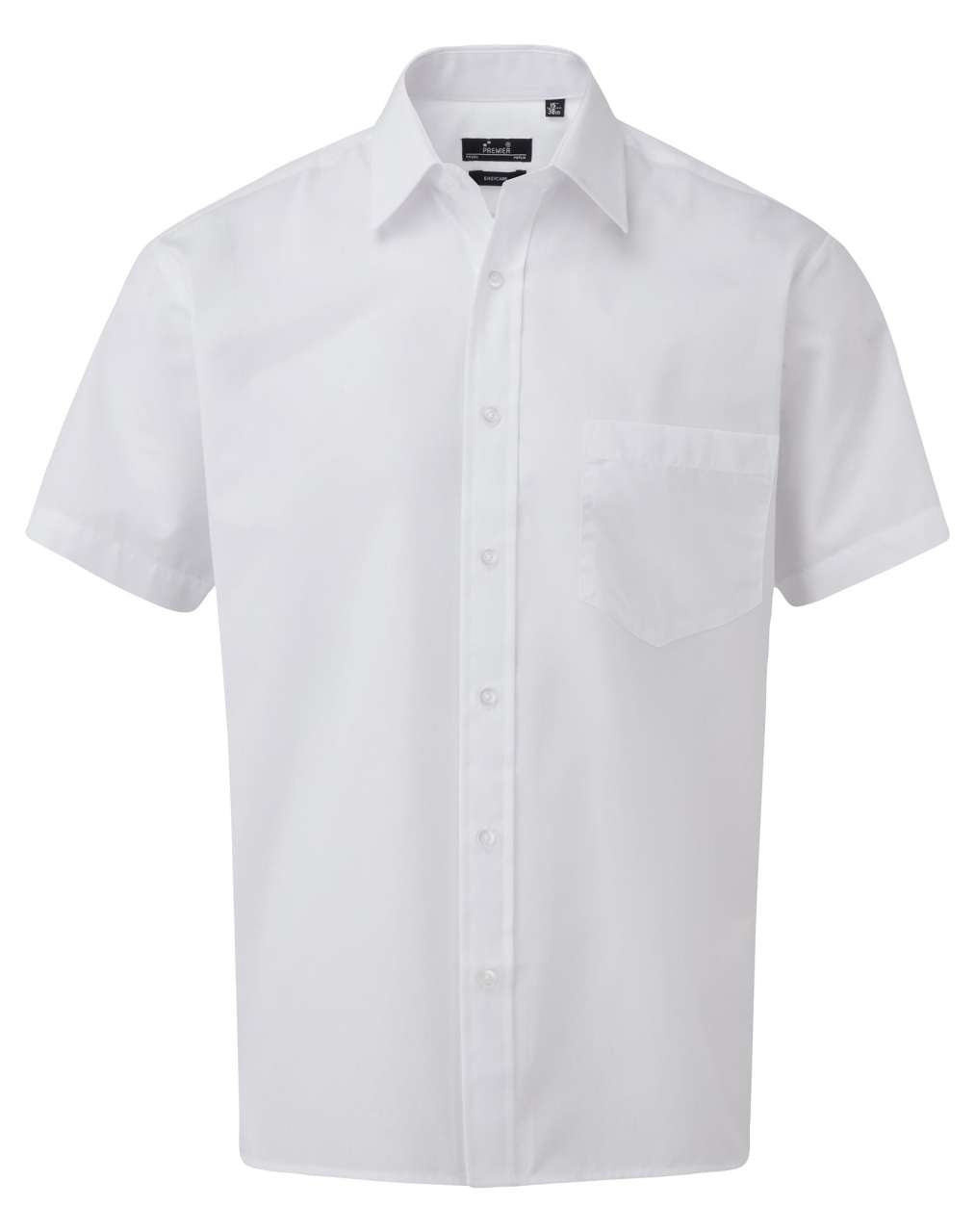MEN'S SHORT SLEEVE POPLIN SHIRT - White - Main