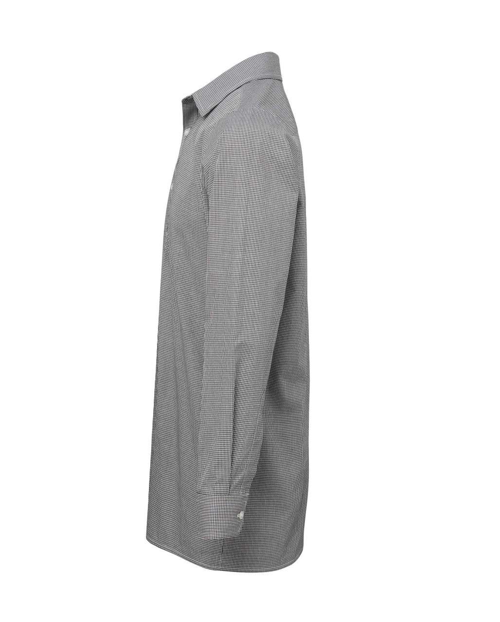 MEN'S LONG SLEEVE GINGHAM COTTON MICROCHECK SHIRT - Black/White - Additional