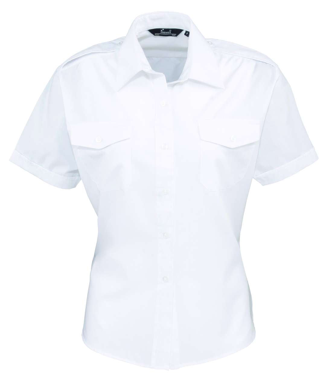 WOMEN'S SHORT SLEEVE PILOT SHIRT - White - Main