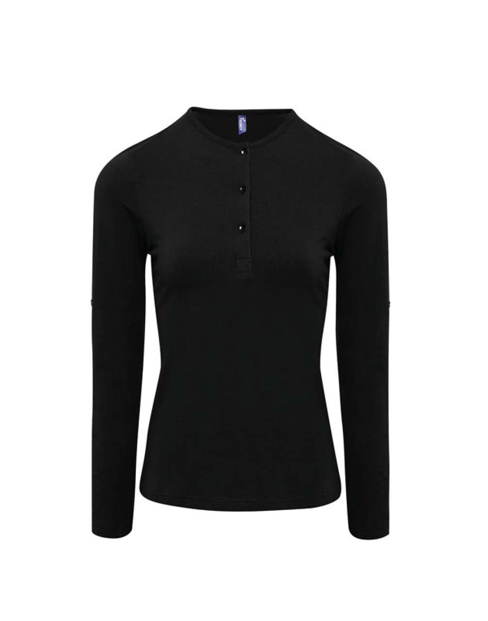 WOMEN'S LONG JOHN ROLL SLEEVE TEE - Black - Additional