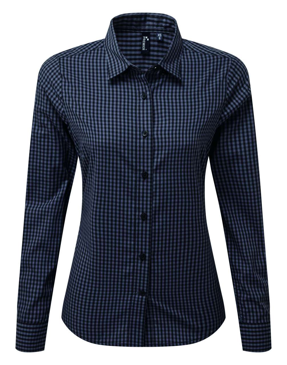 'MAXTON' CHECK WOMEN'S LONG SLEEVE SHIRT - Steel/Black - Main