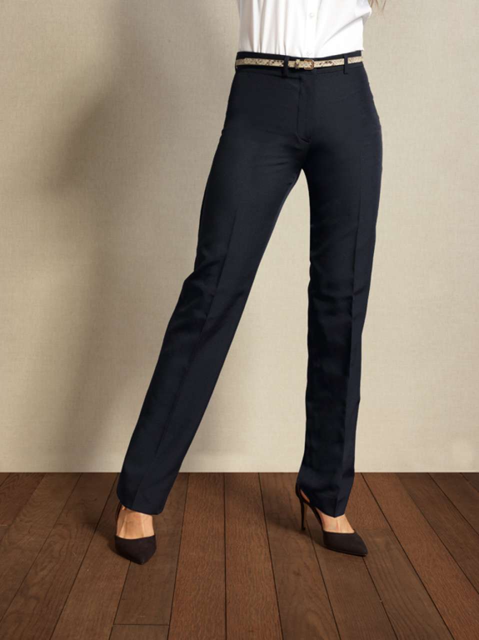 LADIES’ POLYESTER TROUSERS - Black - Additional