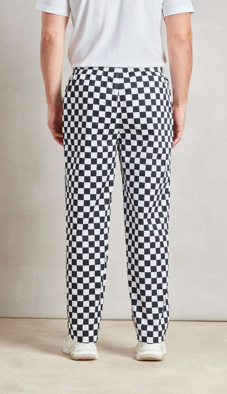 CHEF'S PULL-ON TROUSERS - Black/White Check - Additional