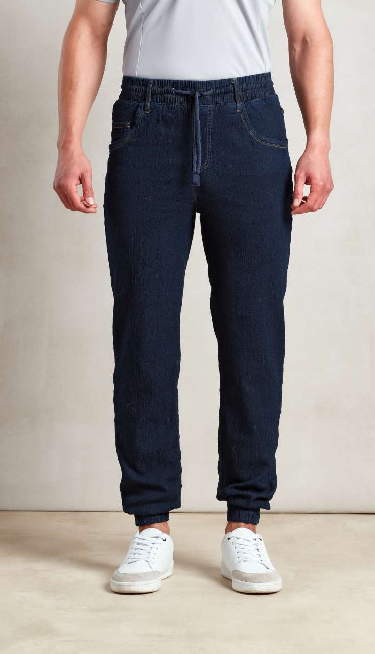 ŠÉFKUCHÁRSKE JOGGINGOVÉ NOHAVICE „ARTISAN“ – Indigo Denim