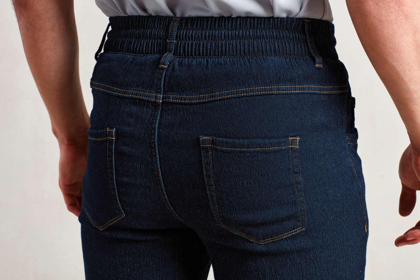 ŠÉFKUCHÁRSKE JOGGINGOVÉ NOHAVICE „ARTISAN“ – Indigo Denim
